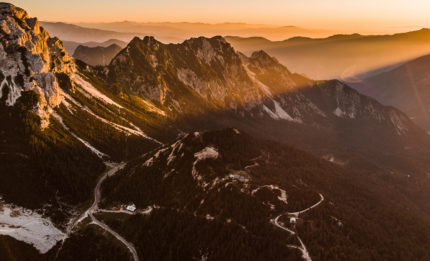 Sunset over mountains