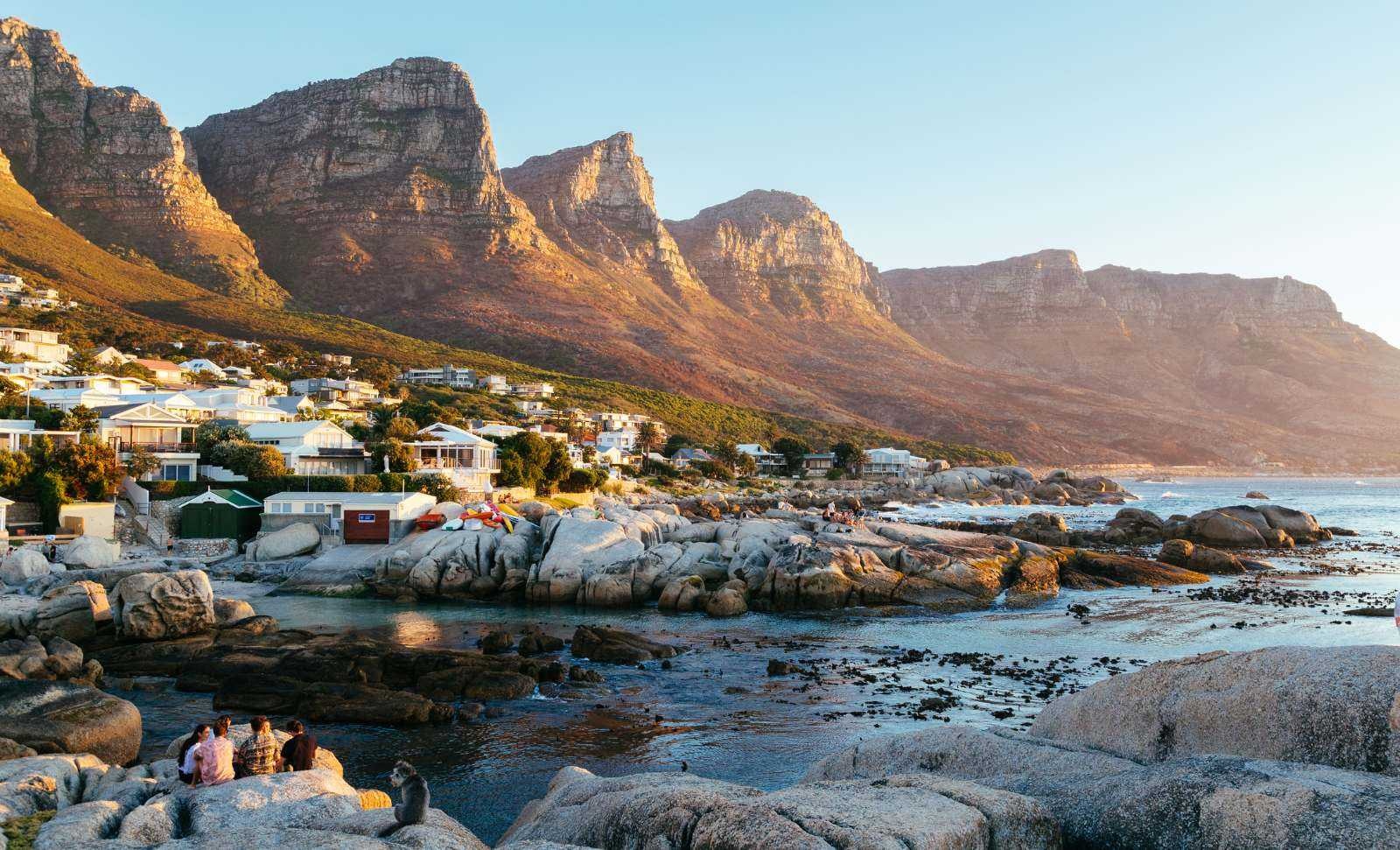 Ocean mountains town