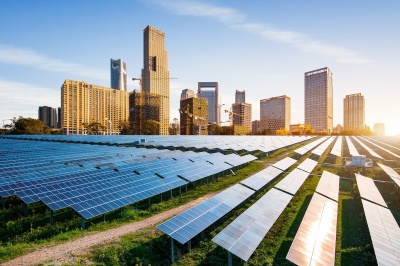 Solar panels city