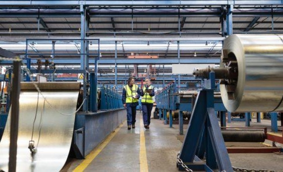 People walking factory