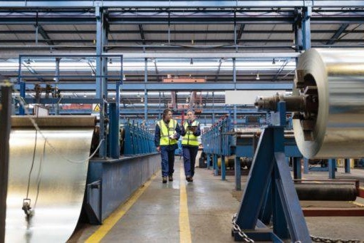 People walking factory