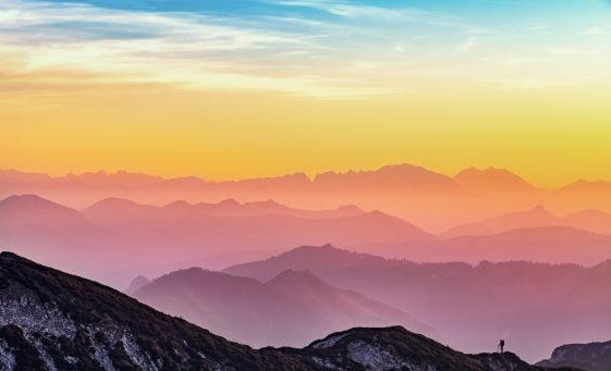 Colourful mountains view