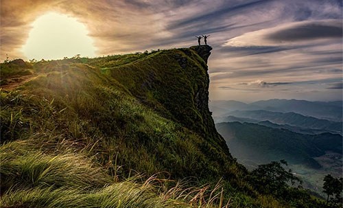 People hillside