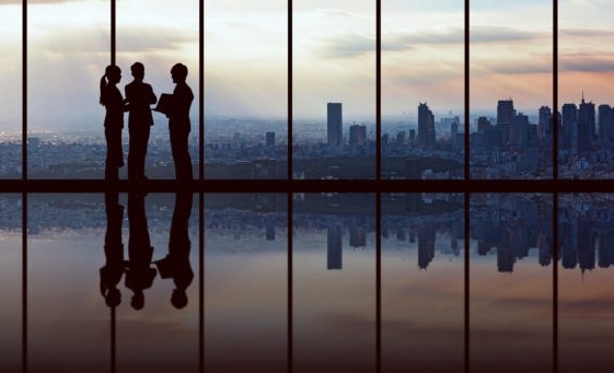 Business people window