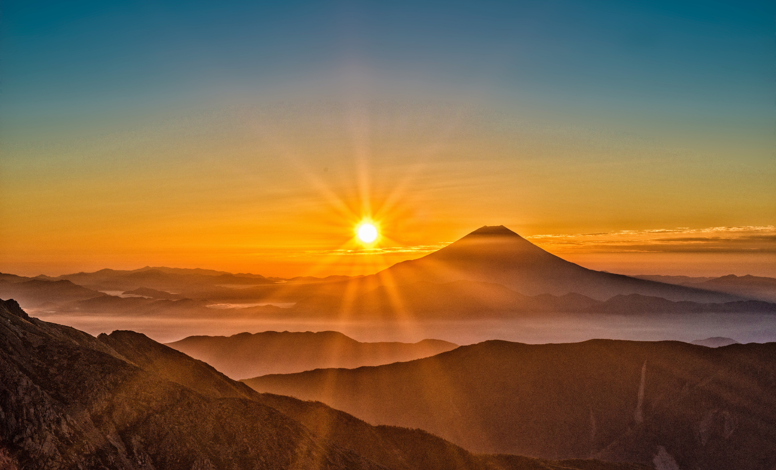 Mountain and sun